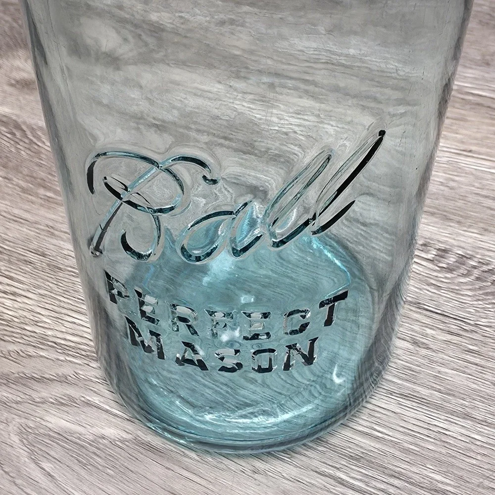 Vintage Blue Ball Perfect Mason Jar 2 Quart Half Gallon Canning Jar 8 Base